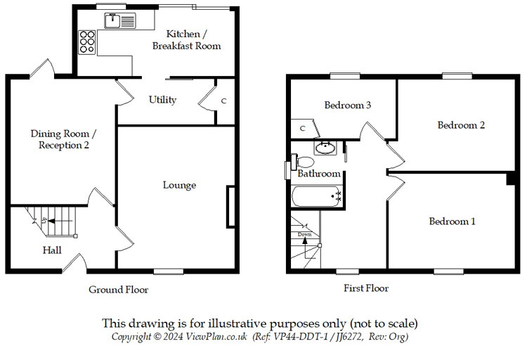 Floorplans For Maesycoed Terrace, Ystrad Mynach, Hengoed, CF82 7BU
