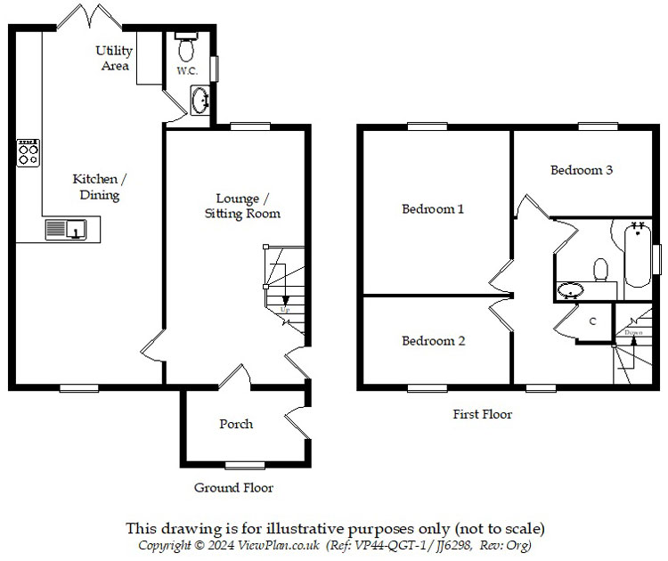 Floorplans For Woodfield Terrace, Tir-y-Berth, Hengoed, CF82 8AH