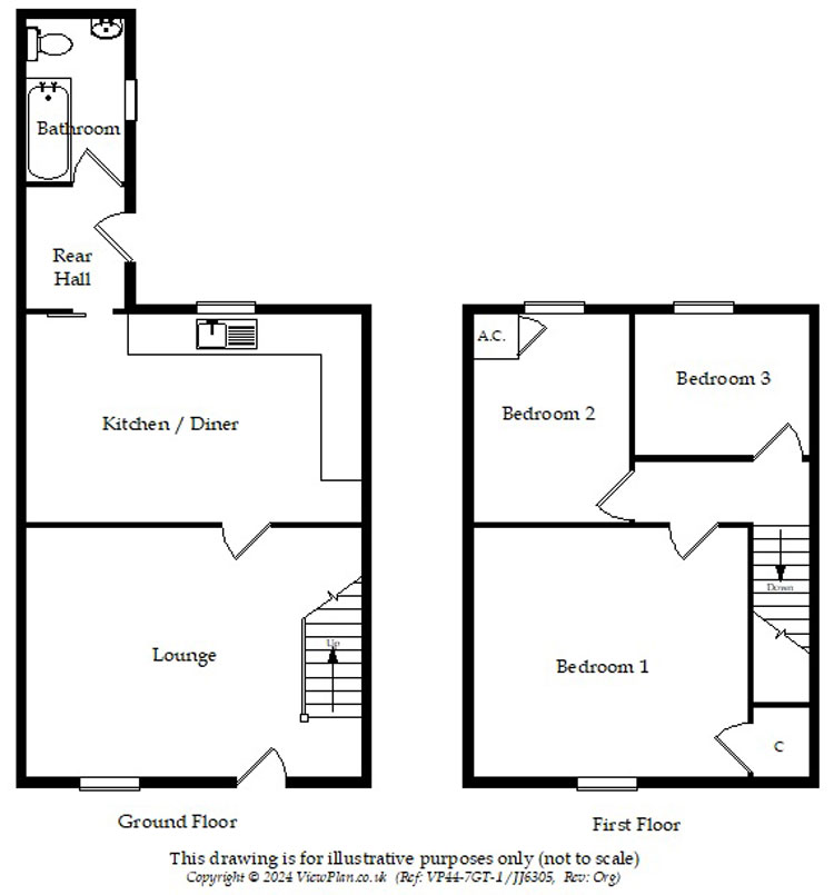 Floorplans For Greys Crescent, Tir-y-Berth, Hengoed, CF82 8AL