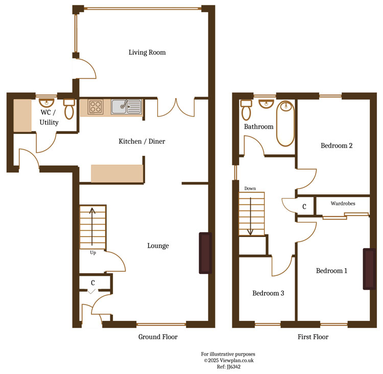 Floorplans For Garden Close, Llanbradach, Caerphilly, CF83 3NA