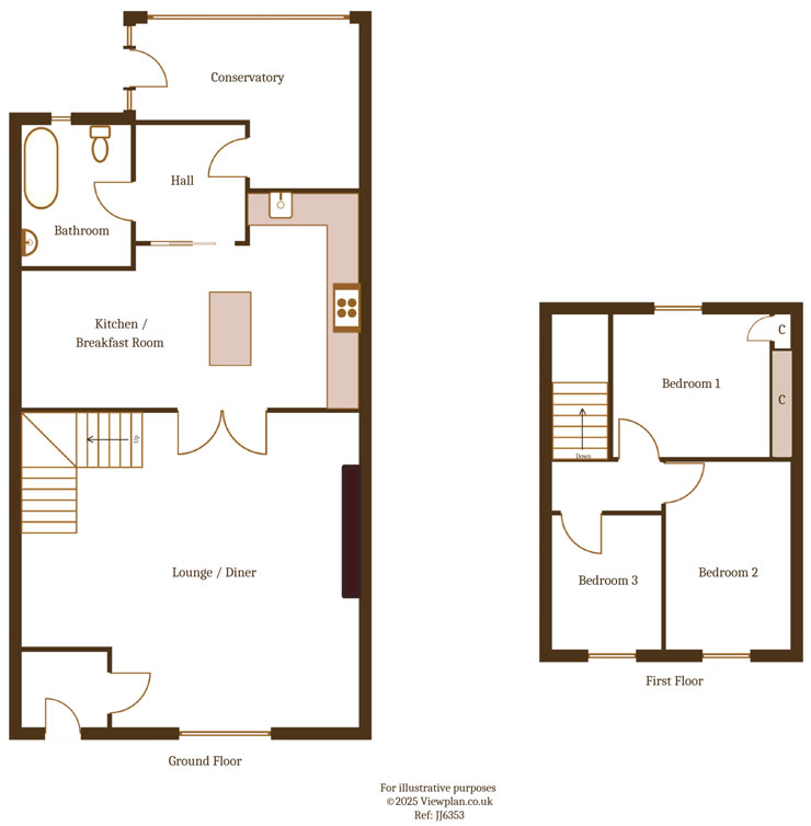 Floorplans For Donald Street, Nelson, Treharris, CF46 6EB