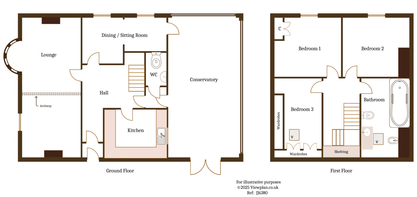 Floorplans For Hillside Terrace, Ystrad Mynach, Hengoed, CF82 7BT