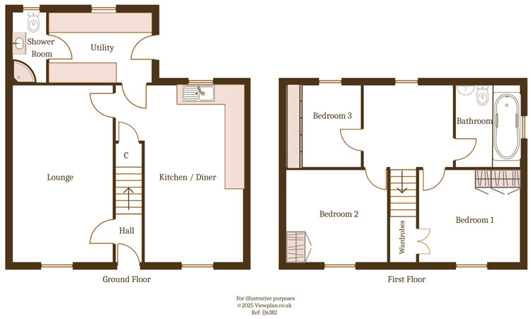 Floorplans For Gelliwen Street, Penybryn, Hengoed, CF82 7FT