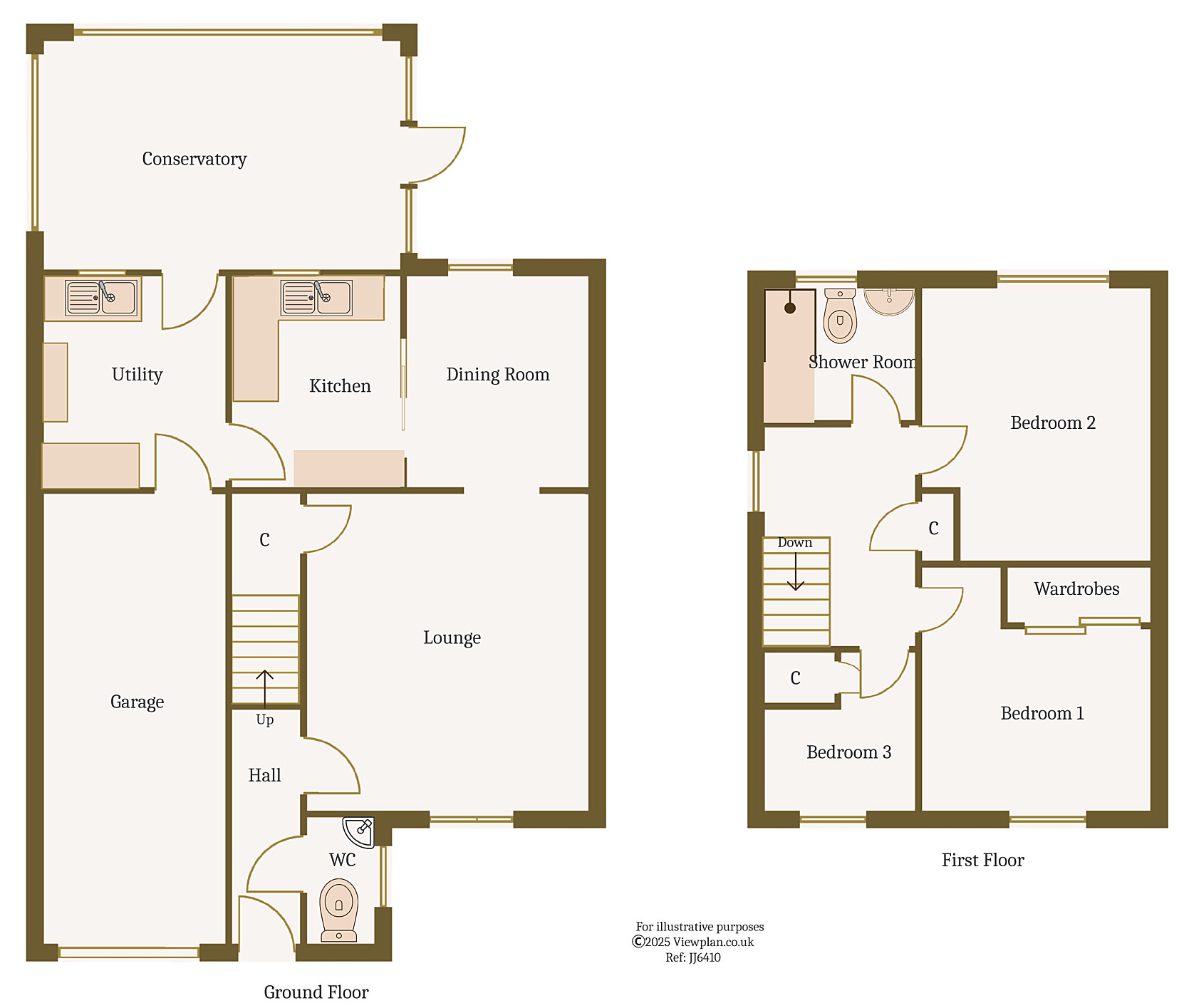 Floorplans For Bron Las, Pen-Pedair-Heol, Hengoed, CF82 7TB