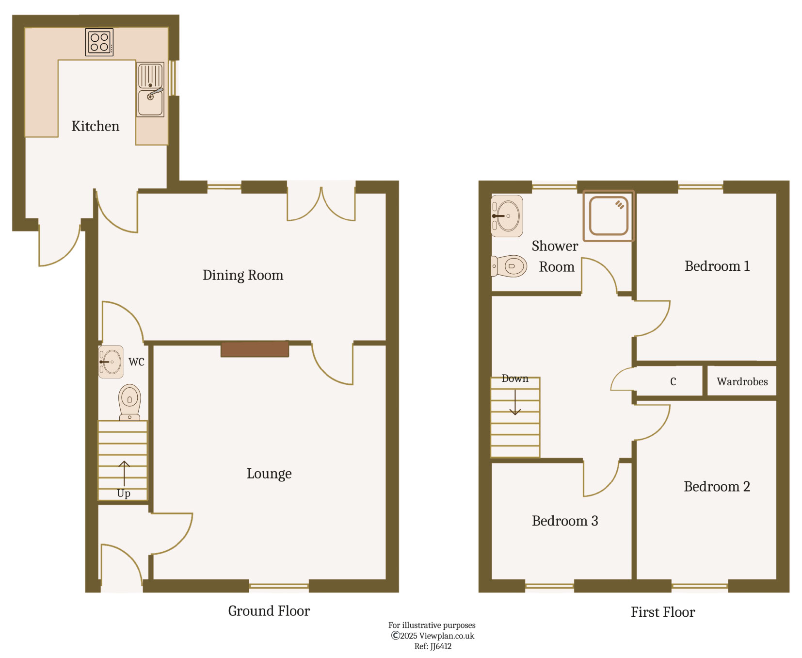 Floorplans For Davies Street, Ystrad Mynach, Hengoed, CF82 8AD