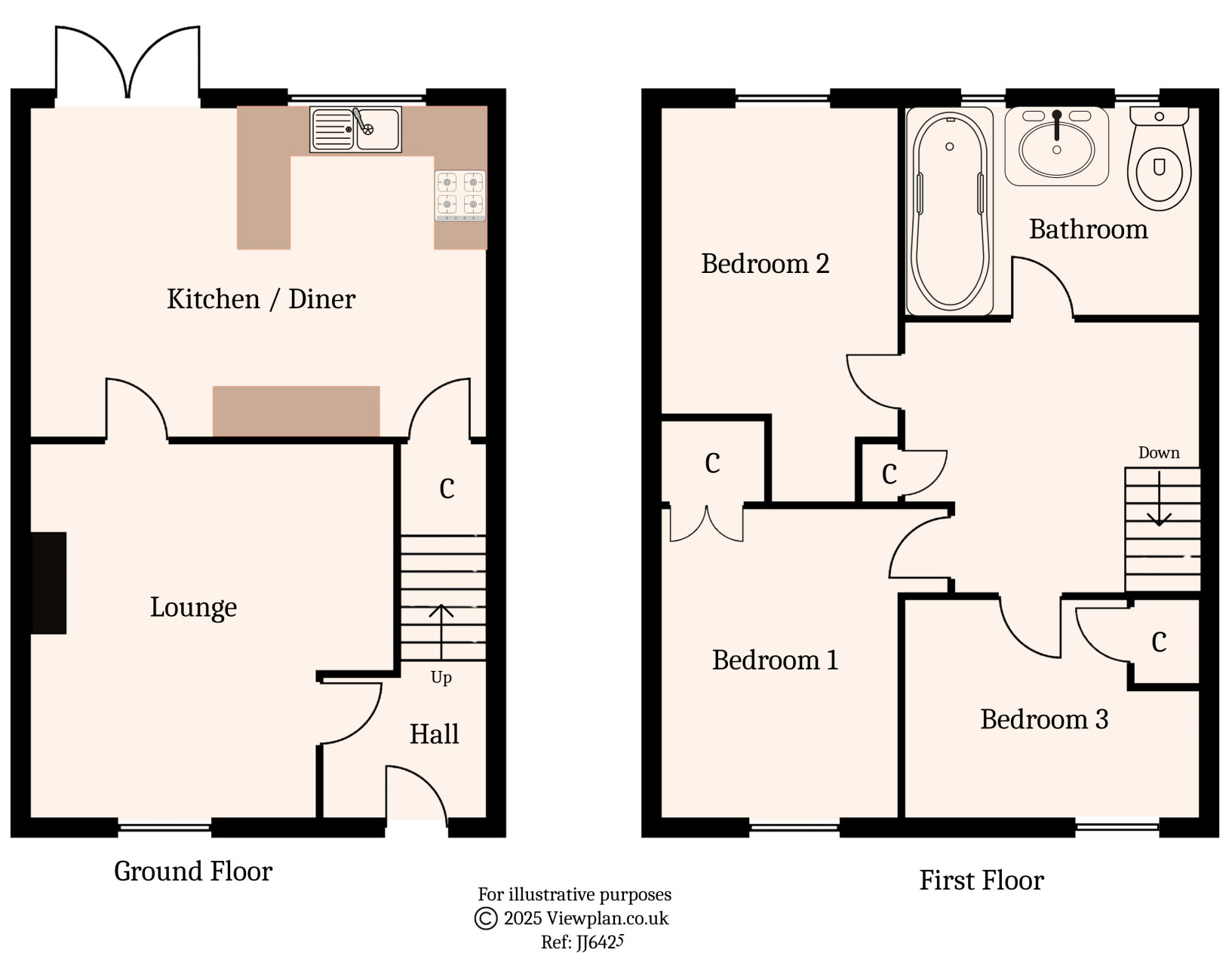 Floorplans For Hengoed Crescent, Cefn Hengoed, Hengoed, CF82 7HG