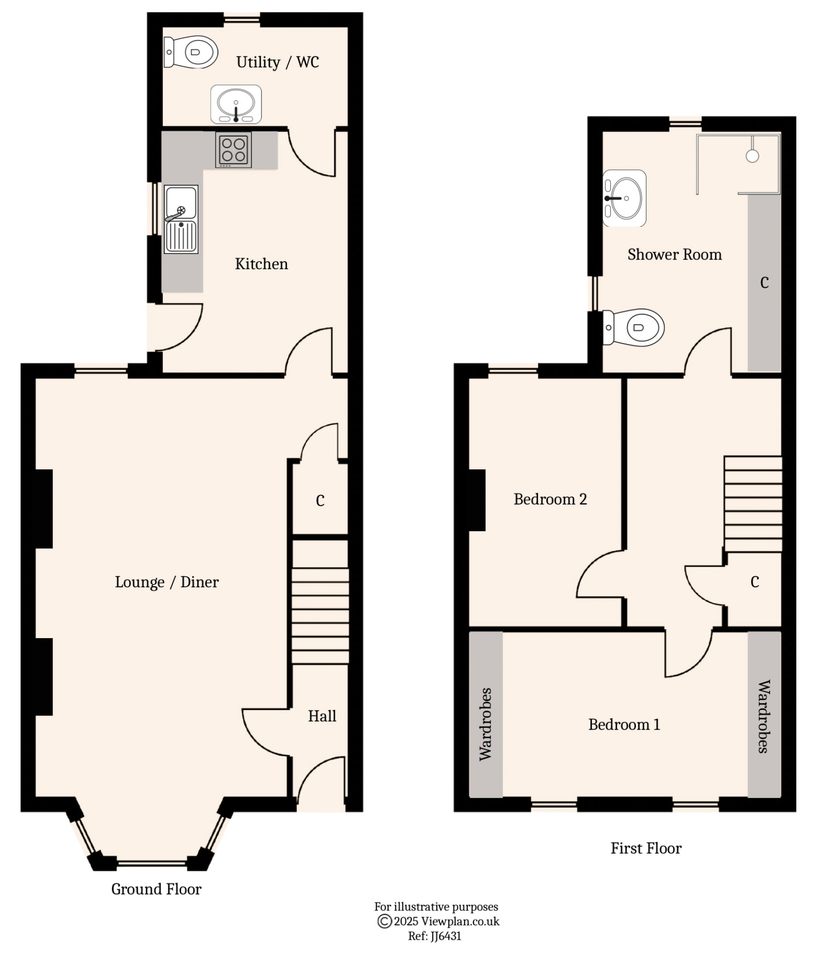 Floorplans For Church Street, Ystrad Mynach, Hengoed, CF82 7EF