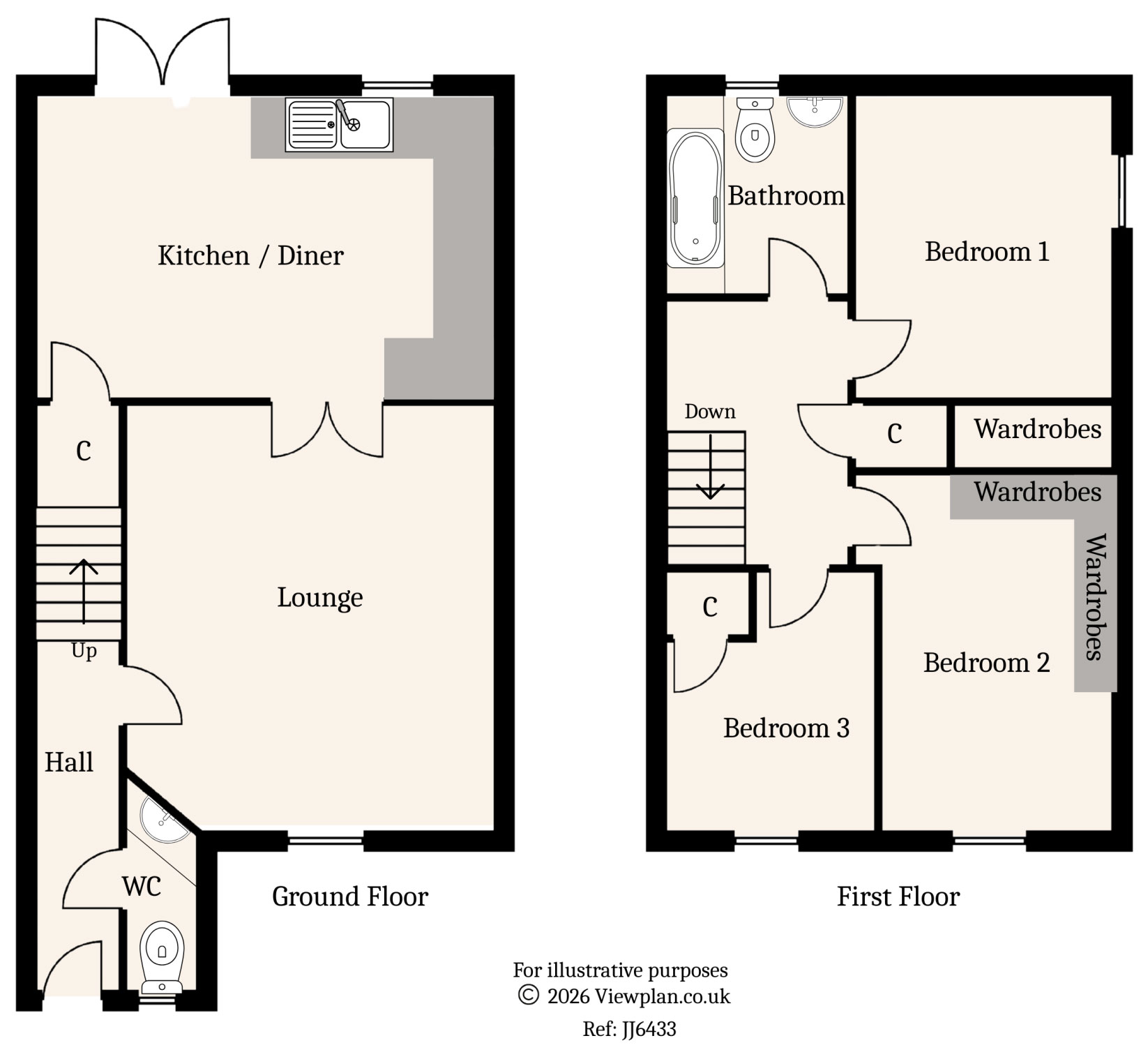 Floorplans For Stryd Hywel Harris, Ystrad Mynach, Hengoed, CF82 7DN
