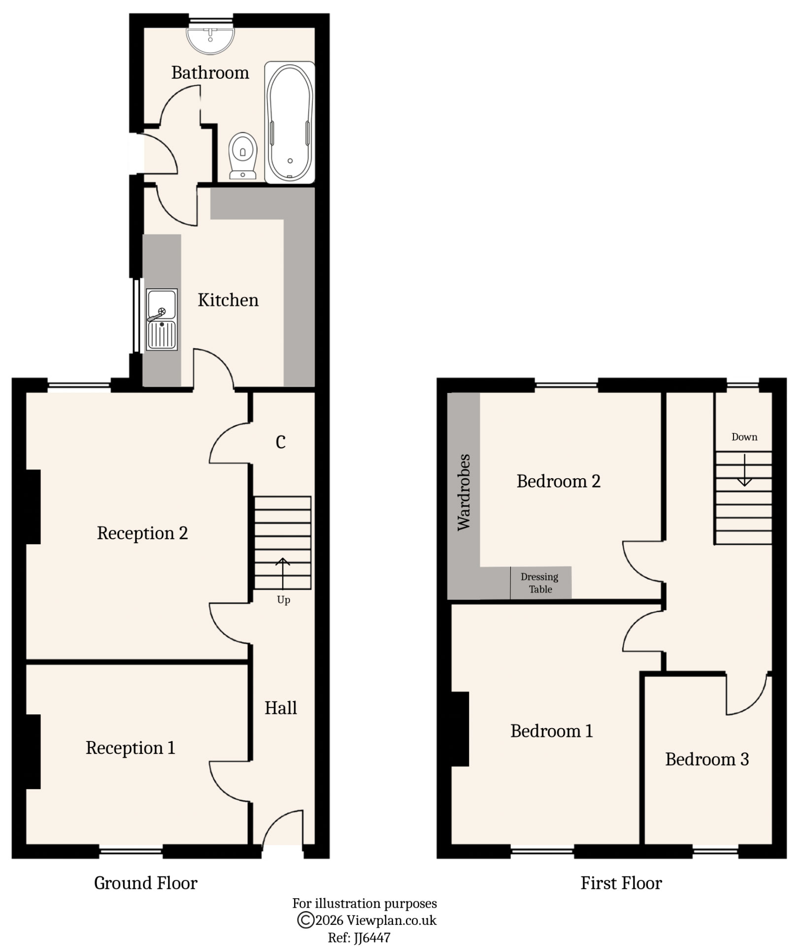 Floorplans For Warne Street, Fleur De Lis, Blackwood, NP12 3RT