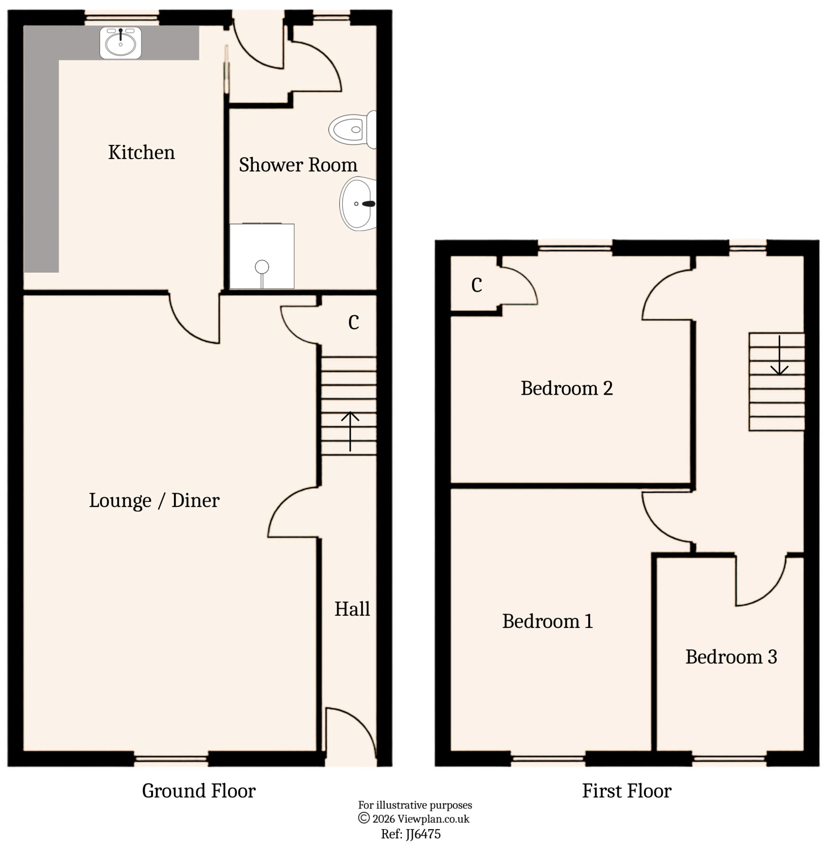 Floorplans For Oxford Street, Gelligaer, Hengoed, CF82 8FF