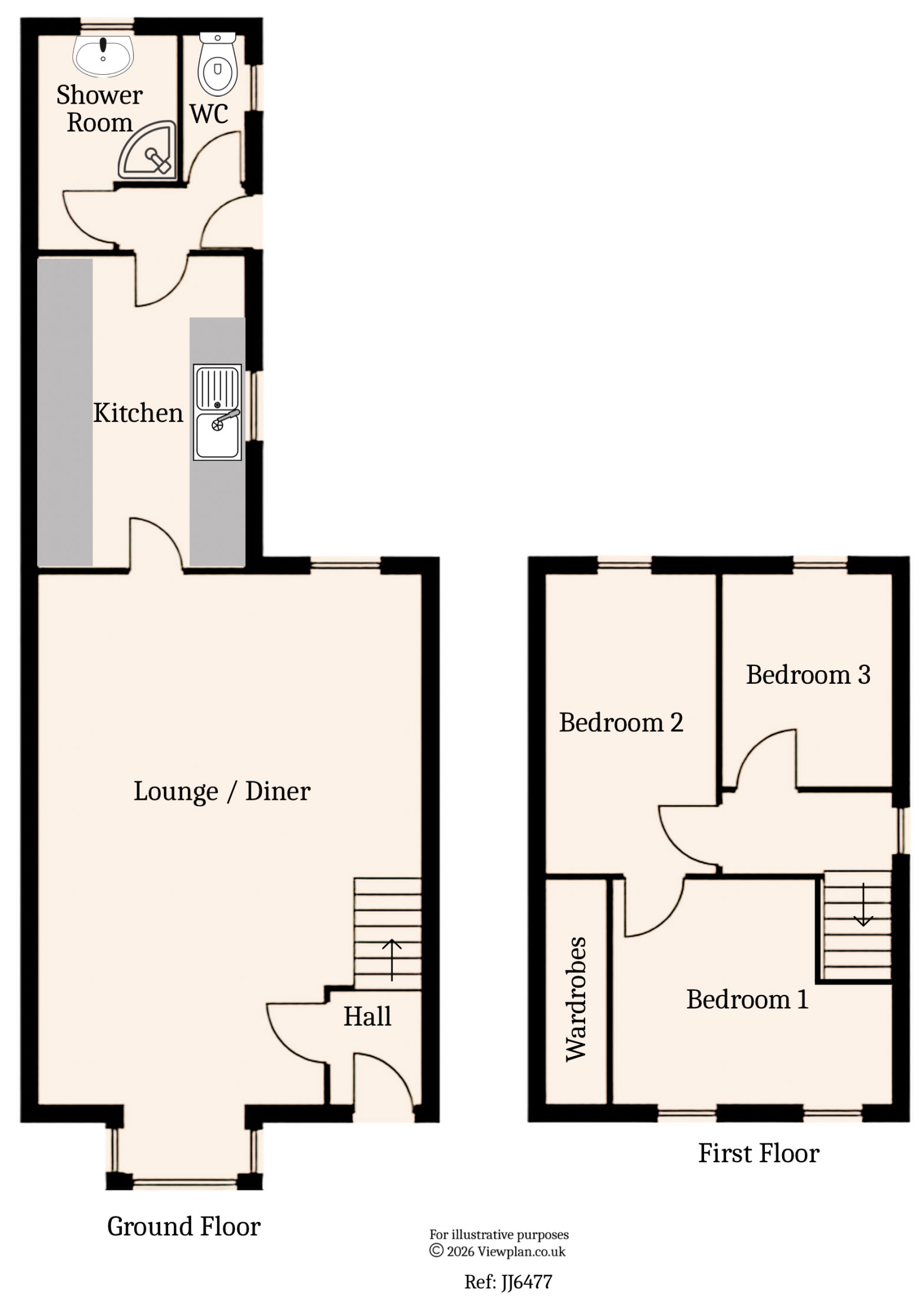 Floorplans For Hengoed Crescent, Cefn Hengoed, Hengoed, CF82 7HF