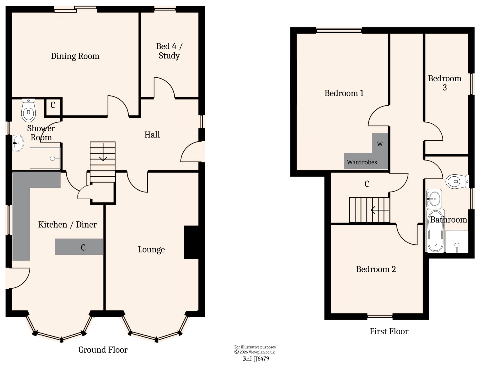 Floorplans For Telford Close, Pen-Pedair-Heol, Hengoed, CF82 8HH