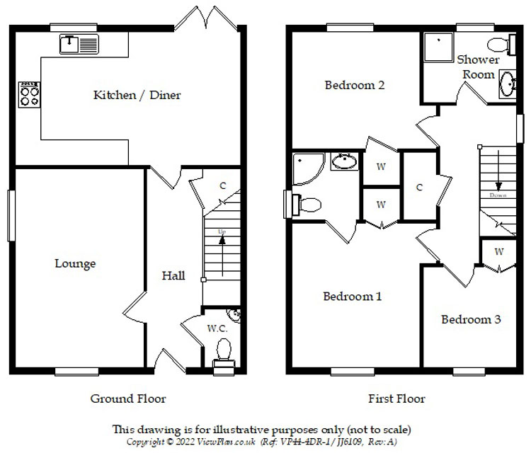 Floorplans For Kingswood Close, Hengoed, CF82 7LU